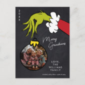 グラインチメリーングリンシマスファミリーフォトクリスマス シーズンポストカード (正面)