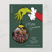 グラインチメリーングリンシマスファミリーフォトクリスマス シーズンポストカード (正面)