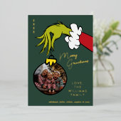 グラインチメリーングリンシマスファミリーフォトクリスマス 箔シーズンカード (立ち正面)