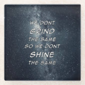 グラインド&シャインスターズやる気を起こさせるインスピレーション ガラスコースター (正面)