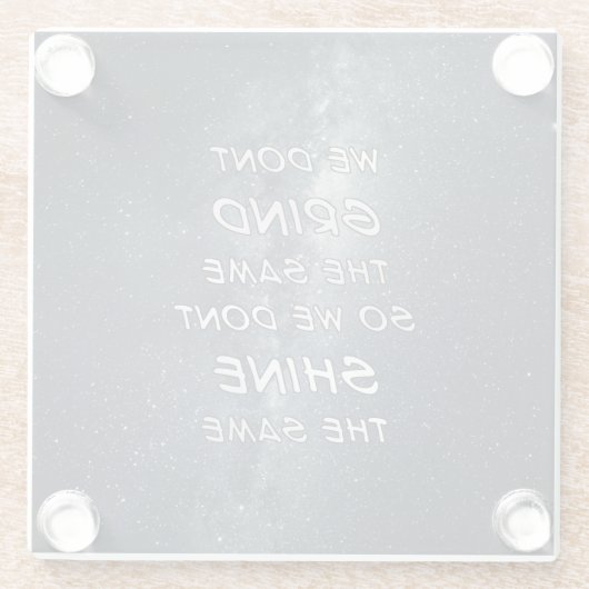 グラインド&シャインスターズやる気を起こさせるインスピレーション ガラスコースター (裏面)