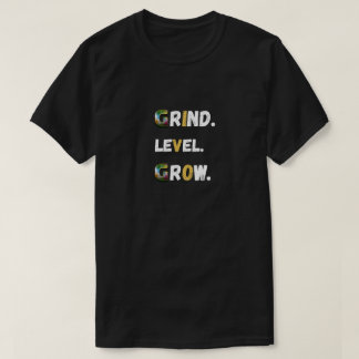 グラインド レベル グロー ゲーマー モチベーションティー Tシャツ