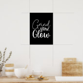 グラインド、成長、グロー、ハッスル、ジム、成功モチベーション ポスター (キッチン)