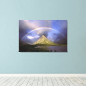 グラインネル上空の虹と嵐のような空 キャンバスプリント (インサイチュ (ウッドフロア))