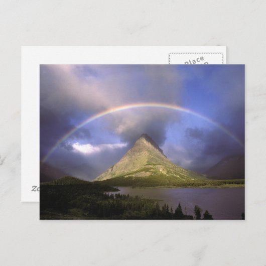 グラインネル上空の虹と嵐のような空 ポストカード (正面/裏面)