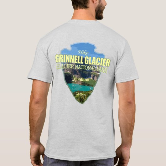 グラインネル氷河(矢印) Tシャツ (裏面)