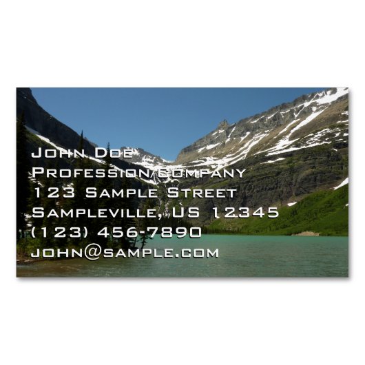 グラインネル湖アットグレイシャナショナルパーク マグネット名刺 (正面)