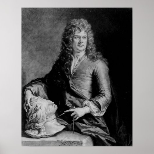 グラインリングギボンズ(Grinling Gibbons)、J. Smithによる彫刻 ポスター (正面)