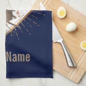 グラウブンデンスイスレトロスキーヤーヴィンテージ キッチンタオル (四つ折り)