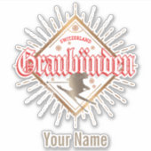 グラウブンデンスイスレトロスキーヤーヴィンテージ シール (正面)