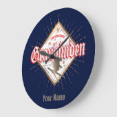 グラウブンデンスイスレトロスキーヤーヴィンテージ ラージ壁時計 (傾斜)