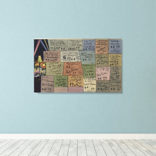 グラウマン劇場のフロア・オブ・フェイム中国の キャンバスプリント (インサイチュ (ウッドフロア))