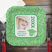 グラウムグリーンキャップエレガントフォトクールパーティー ペーパープレート