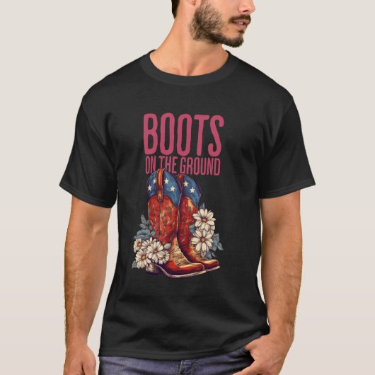 グラウンドカウガール・ラインダンス用ウエスタンブーツ Tシャツ (正面)
