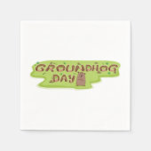 グラウンドホグデイ紙ナプキンス スタンダードカクテルナプキン (正面)