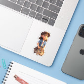 グラウンドホッグが大好きな女の子 シール (ノートパソコンとiPhone)
