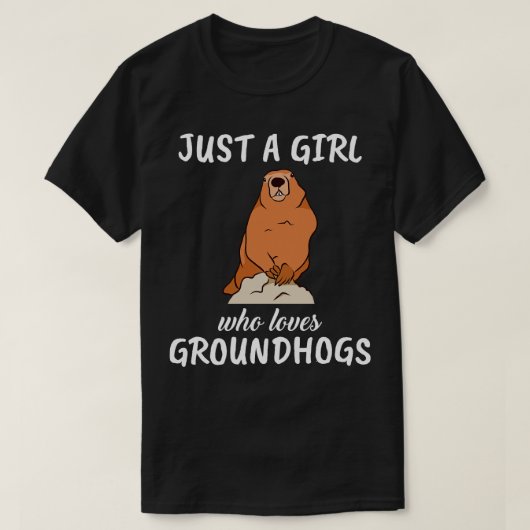 グラウンドホッグが大好きな女の子 Tシャツ (デザイン正面)