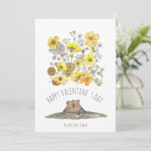 グラウンドホッグとバターカップのバレンタインデー シーズンカード (スタンド正面)