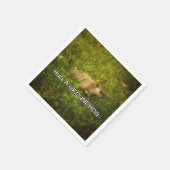 グラウンドホッグのナプキンを抱き締める スタンダードカクテルナプキン (角)