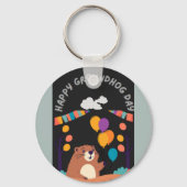 グラウンドホッグの日のお祝い：影か輝き？ キーホルダー (正面)