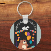 グラウンドホッグの日のお祝い：影か輝き？ キーホルダー (正面)