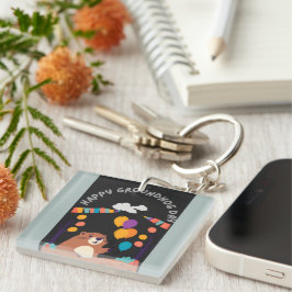 グラウンドホッグの日のお祝い：影か輝き？ キーホルダー