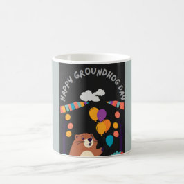 グラウンドホッグの日のお祝い：影か輝き？ コーヒーマグカップ