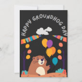 グラウンドホッグの日のお祝い：影か輝き？ サンキューカード (正面)