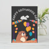 グラウンドホッグの日のお祝い：影か輝き？ サンキューカード (スタンド正面)