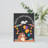 グラウンドホッグの日のお祝い：影か輝き？ シーズンポストカード (スタンド正面)