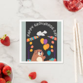 グラウンドホッグの日のお祝い:影か輝き? スタンダードカクテルナプキン (インサイチュ)