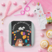 グラウンドホッグの日のお祝い：影か輝き？ ペーパープレート (パーティー)