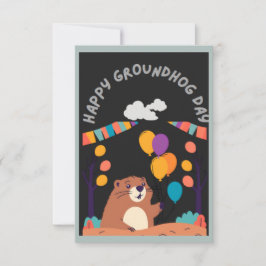 グラウンドホッグの日のお祝い：影か輝き？ 出欠カード