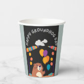 グラウンドホッグの日のお祝い：影か輝き？ 紙コップ (正面)
