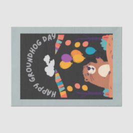 グラウンドホッグの日のお祝い：影か輝き？ 薄葉紙