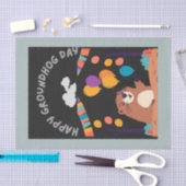 グラウンドホッグの日のお祝い：影か輝き？ 薄葉紙 (クラフト)