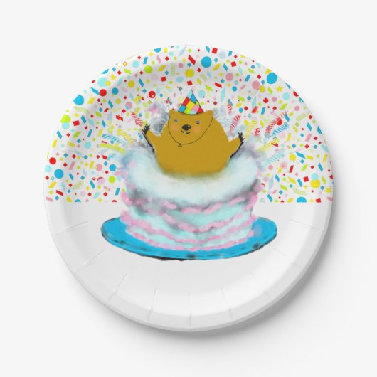 グラウンドホッグの日の誕生日パーティー ペーパープレート (正面)