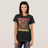 グラウンドホッグの日をおもしろい可愛く尊敬 Tシャツ (正面フル)