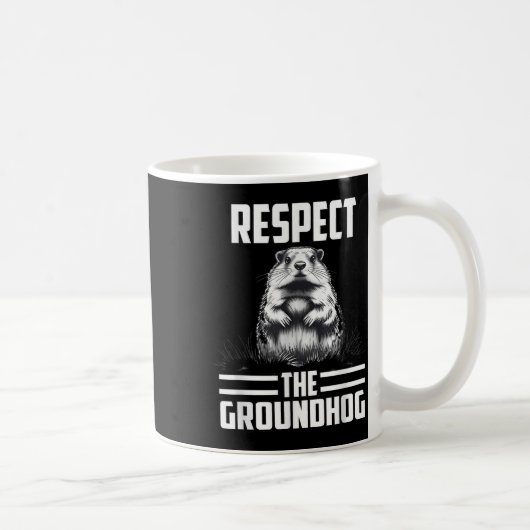 グラウンドホッグの日祝を尊重する コーヒーマグカップ (右)