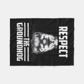 グラウンドホッグの日祝を尊重する フリースブランケット (正面(横))