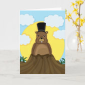 グラウンドホッグの日 カード (黄色い花)