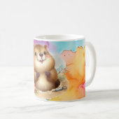 グラウンドホッグをテーマにしたコーヒーマグ コーヒーマグカップ (正面右)