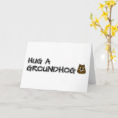 グラウンドホッグを抱く カード (黄色い花)