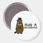 グラウンドホッグを抱く マグネット (正面/裏面)