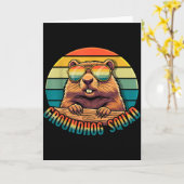 グラウンドホッグチーム レトロ ハッピーグラウンドホッグデー ヴィンテージ  カード (黄色い花)