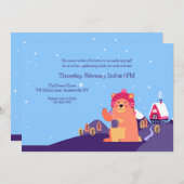 グラウンドホッグデイパーティの招待状 招待状 (正面/裏面)