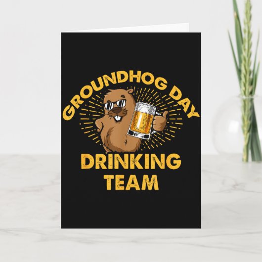 グラウンドホッグデイ 飲み会チーム グラウンドホッグデイ ビール好き カード (正面)