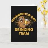 グラウンドホッグデイ 飲み会チーム グラウンドホッグデイ ビール好き カード (黄色い花)