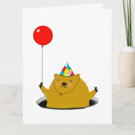 グラウンドホッグデーのお誕生日おめでとう カード (正面)