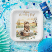 グラウンドホッグデー水彩画 ペーパープレート (パーティー)